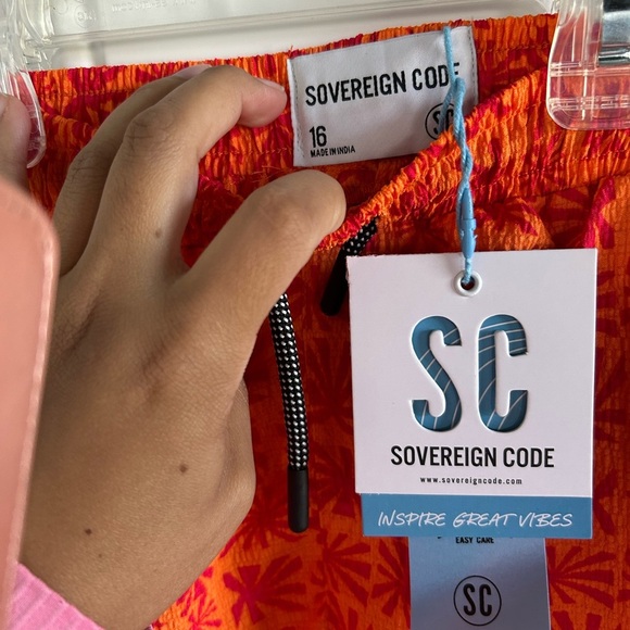 Sovereign Code Boys Orange Short Sleeve Shirt and Shorts Sz 14/16 - Picture 6 of 7